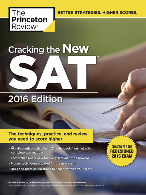Title details for Cracking the New SAT with 4 Practice Tests, 2016 Edition by Princeton Review - Available